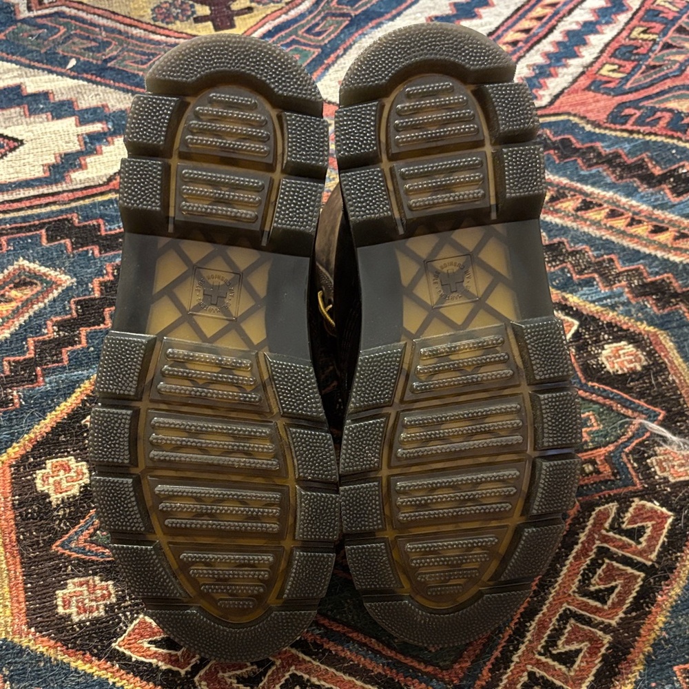 Dr. Martens Dark Brown Boots with Yellow Laces - Picture 5 of 5